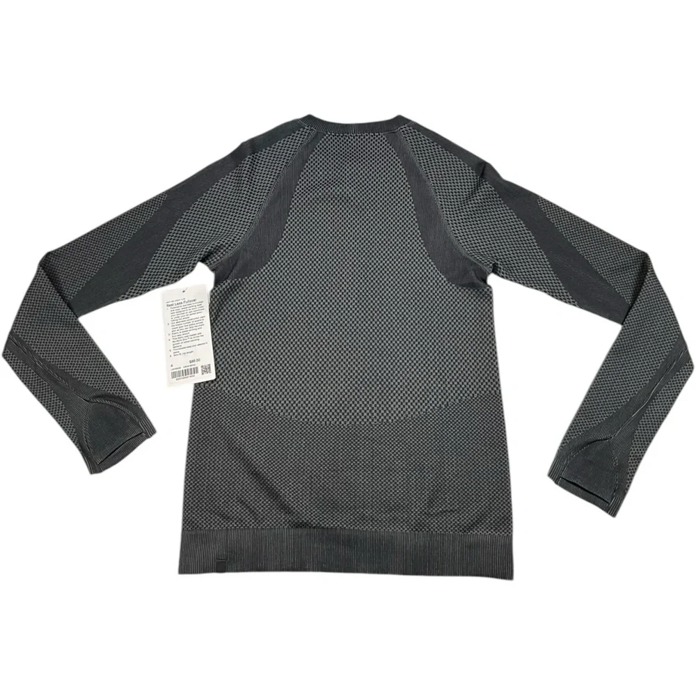 NWT Lululemon Rest Less Pullover‎ Curve Block Black / Rhino Grey W3GZ0S Size 4